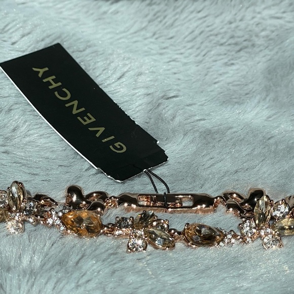 NEW Givenchy Rose Gold Tone Floral Crystal Bracelet - Picture 4 of 5